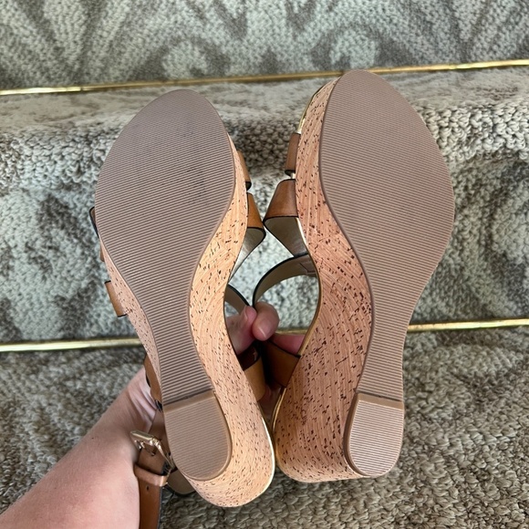 EUC Marc Fisher Gilon Brown Leather & Cork Platform Wedge Heel Sandals Size‎ 6 M - Picture 8 of 8